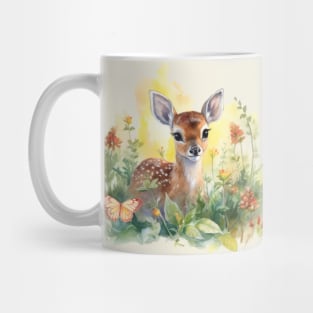 Baby Deer and Wildflowers Mug